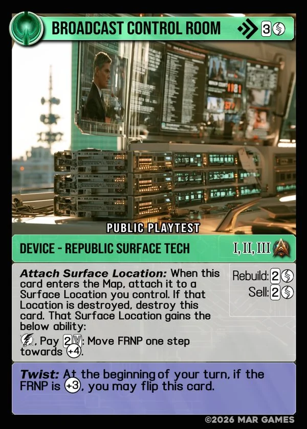 Broadcast Control Room card