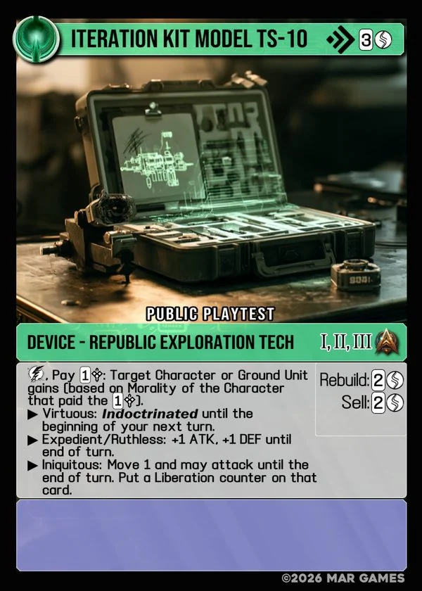 Iteration Kit Model TS-10 card