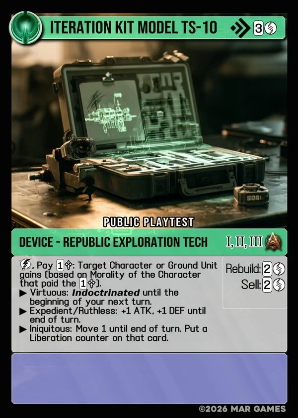 Iteration Kit Model TS-10 card