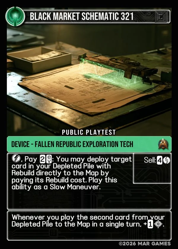 Black Market Schematic 321 card