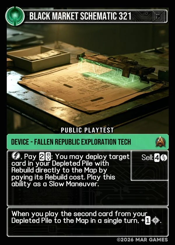 Black Market Schematic 321 card