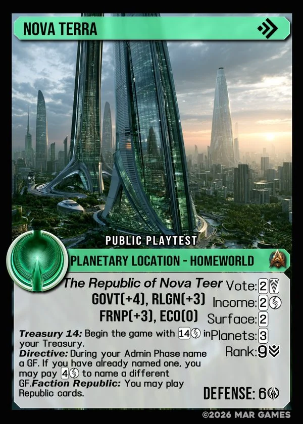 Nova Terra card