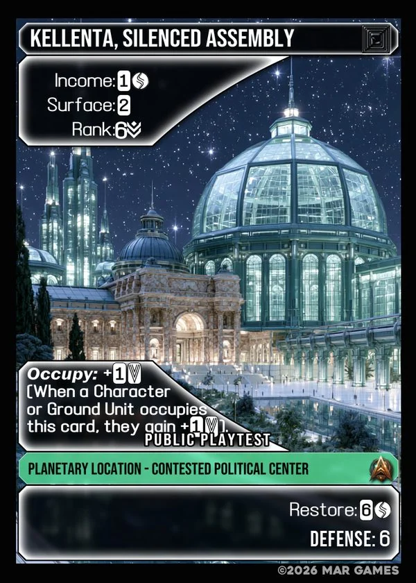 Kellenta, Silenced Assembly card
