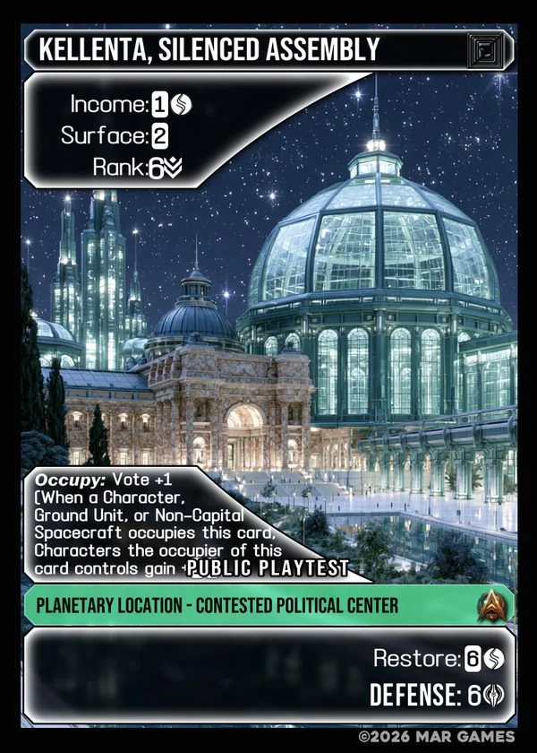Kellenta, Silenced Assembly card