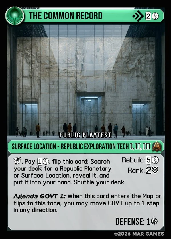 The Common Record card