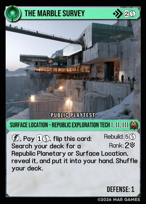 The Marble Survey card