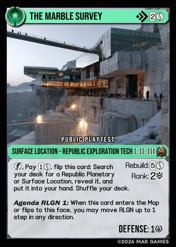 The Marble Survey card