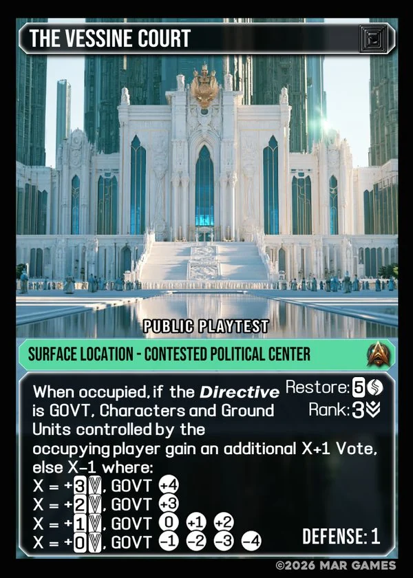 The Vessine Court card