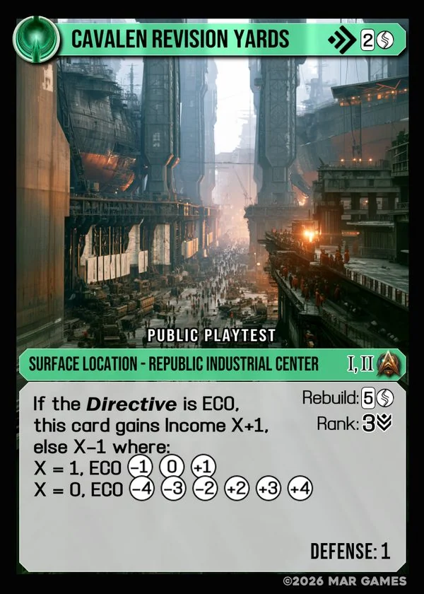 Cavalen Revision Yards card