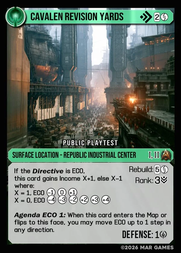Cavalen Revision Yards card
