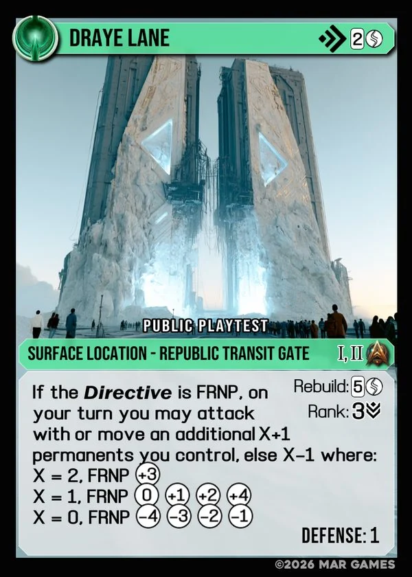 Draye Lane card