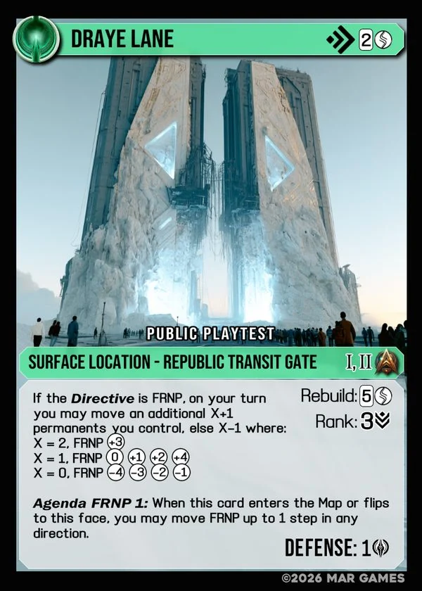 Draye Lane card