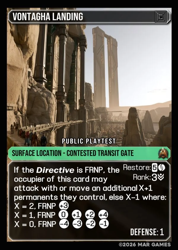 Vontagha Landing card