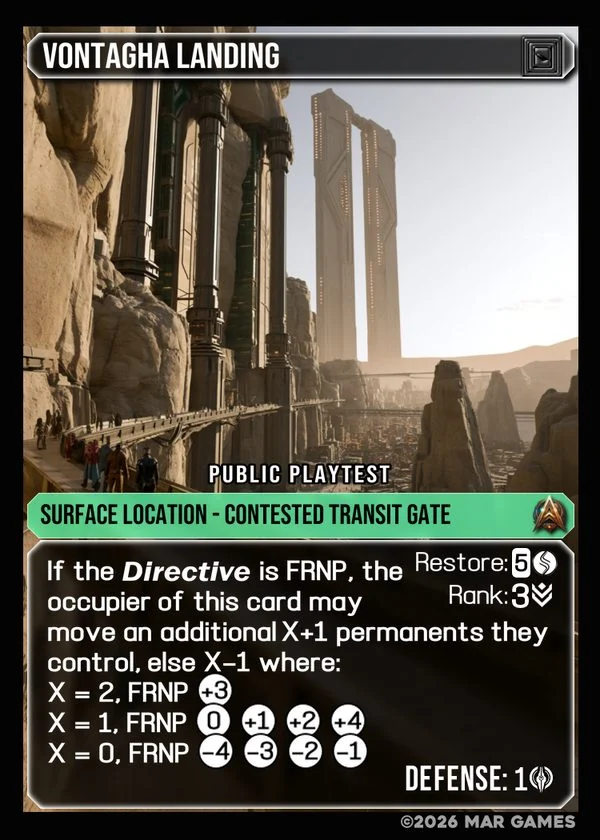 Vontagha Landing card