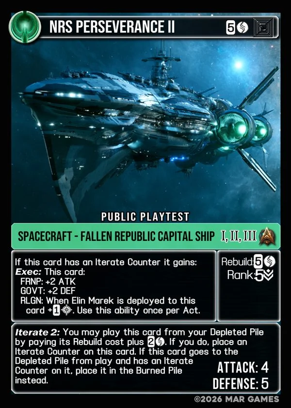 NRS Perseverance II card