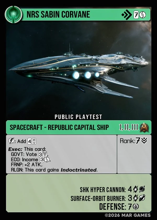 NRS Sabin Corvane card