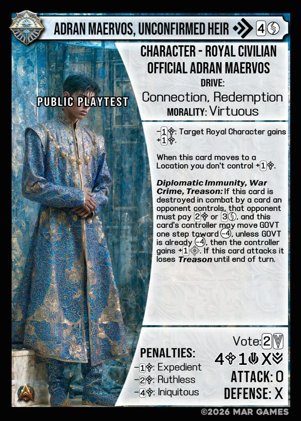 Adran Maervos, Unconfirmed Heir card