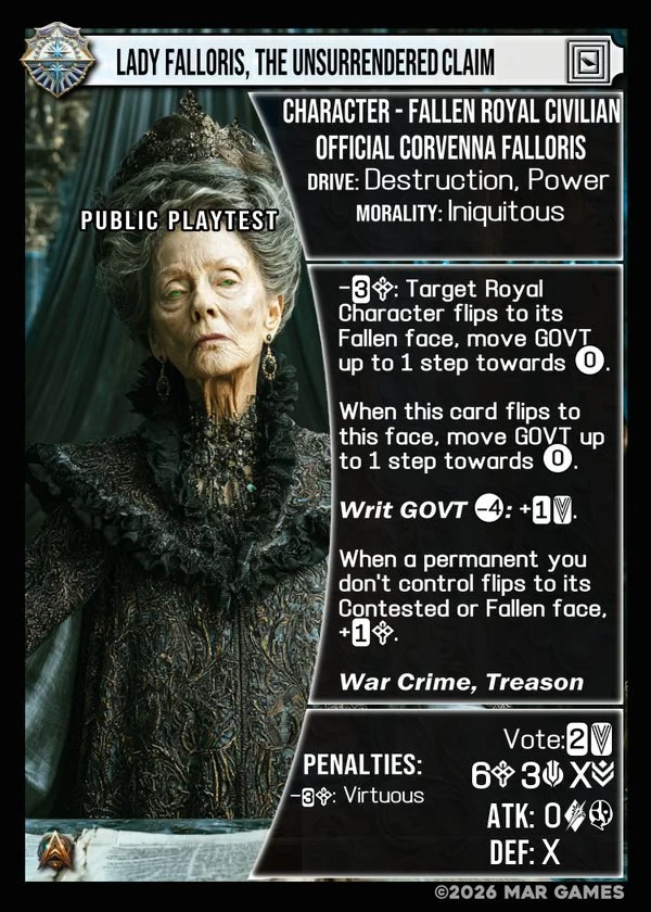 Lady Falloris, the Unsurrendered Claim card