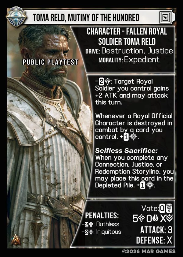 Toma Reld, Mutiny of the Hundred card