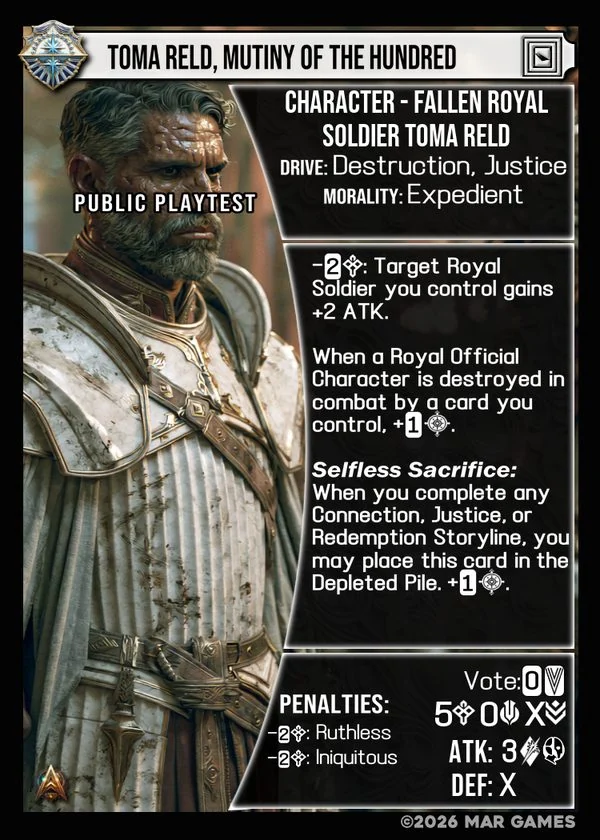 Toma Reld, Mutiny of the Hundred card