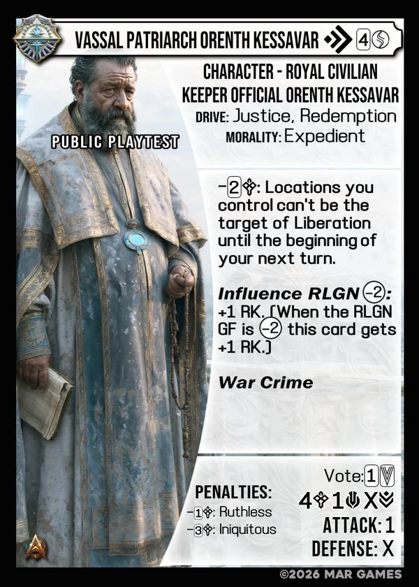 Vassal Patriarch Orenth Kessavar card