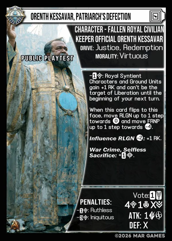 Orenth Kessavar, Patriarch's Defection card