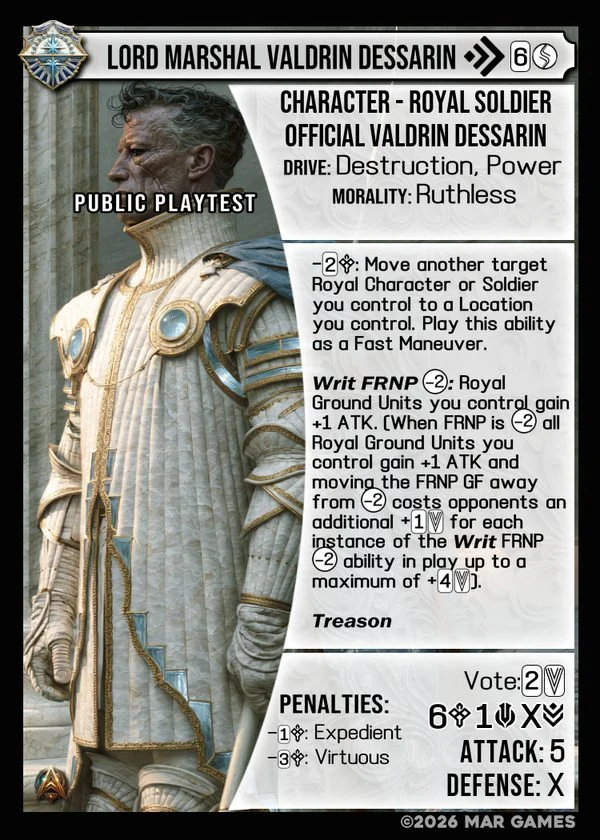 Lord Marshal Valdrin Dessarin card