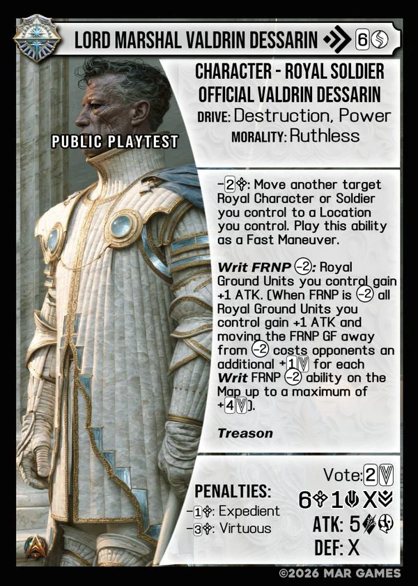 Lord Marshal Valdrin Dessarin card