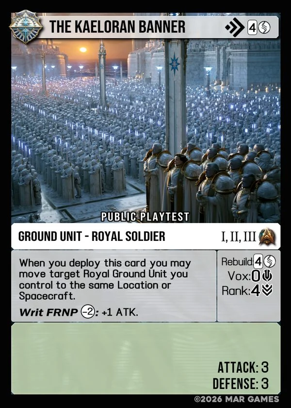 The Kaeloran Banner card
