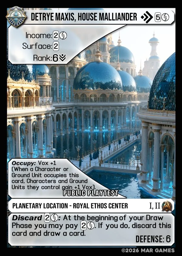 Detrye Maxis, House Malliander card