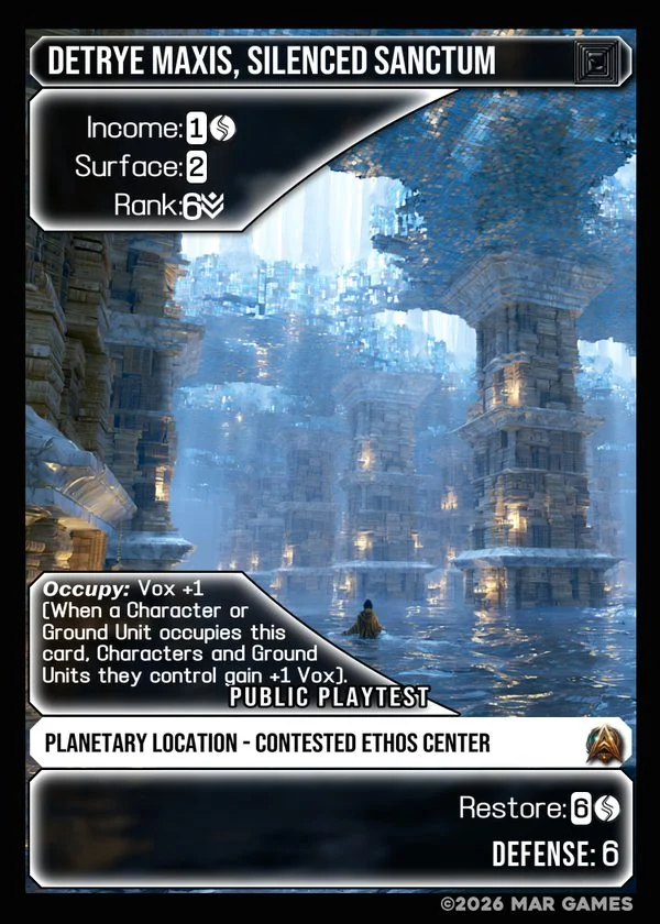 Detrye Maxis, Silenced Sanctum card