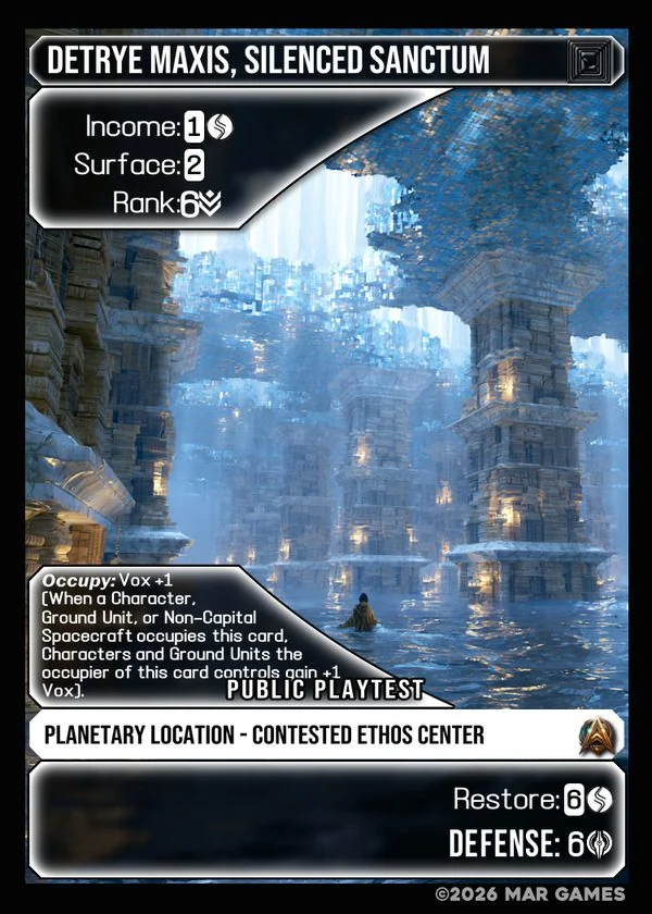 Detrye Maxis, Silenced Sanctum card