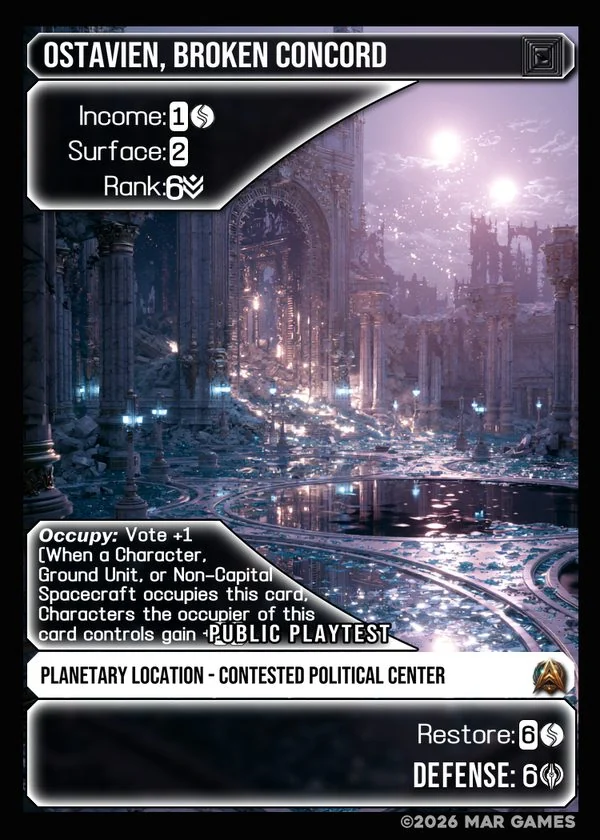 Ostavien, Broken Concord card