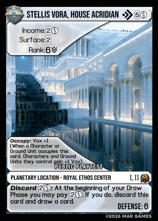 Stellis Vora, House Acridian card