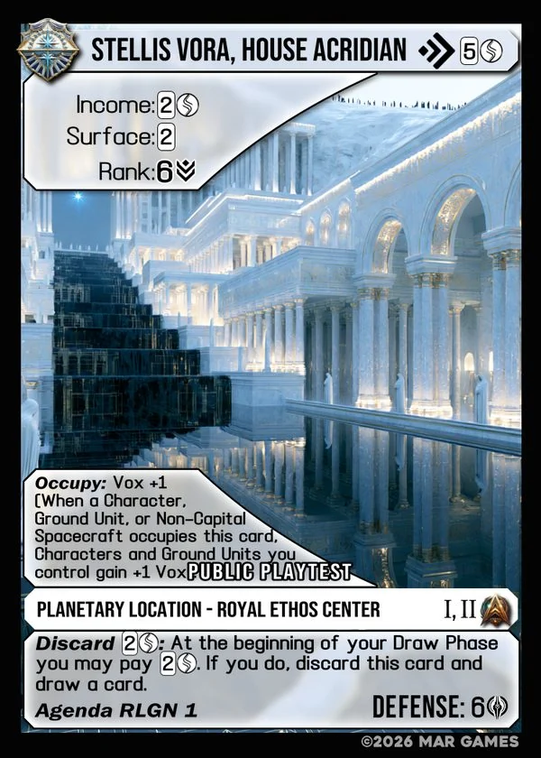 Stellis Vora, House Acridian card