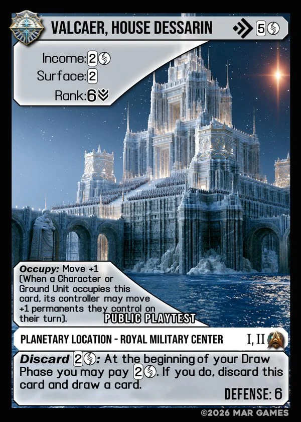Valcaer, House Dessarin card