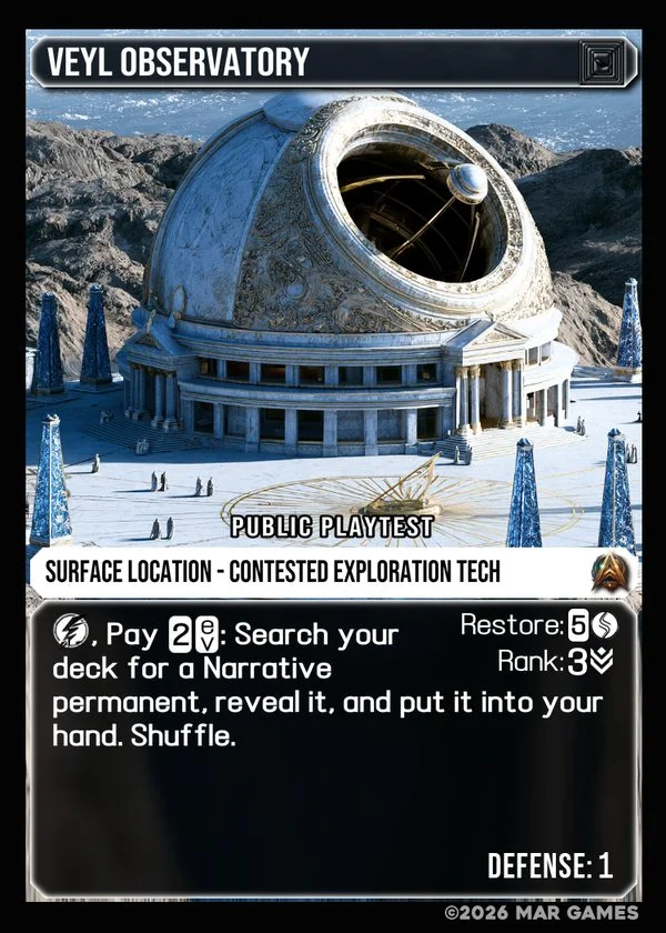 Veyl Observatory card