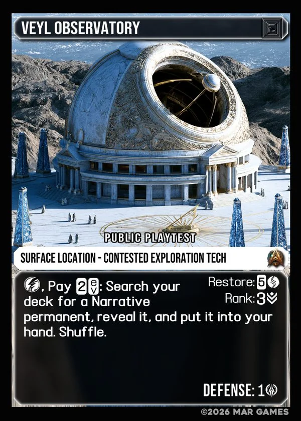 Veyl Observatory card