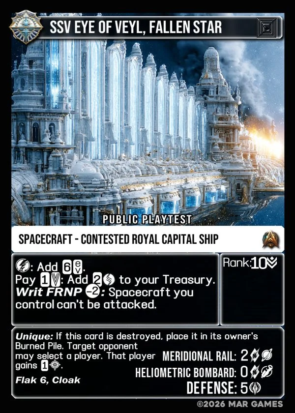 SSV Eye of Veyl, Fallen Star card