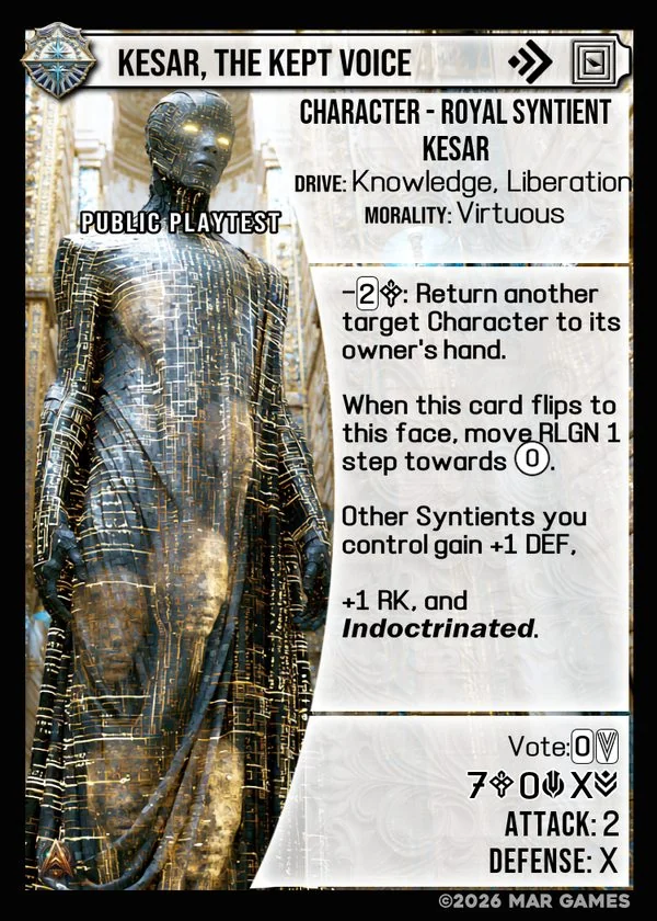 Kesar, The Kept Voice card