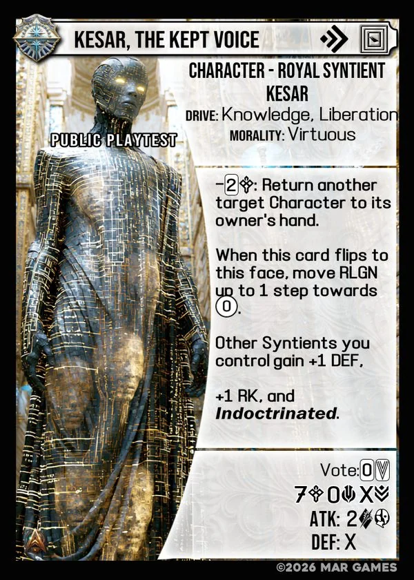 Kesar, The Kept Voice card