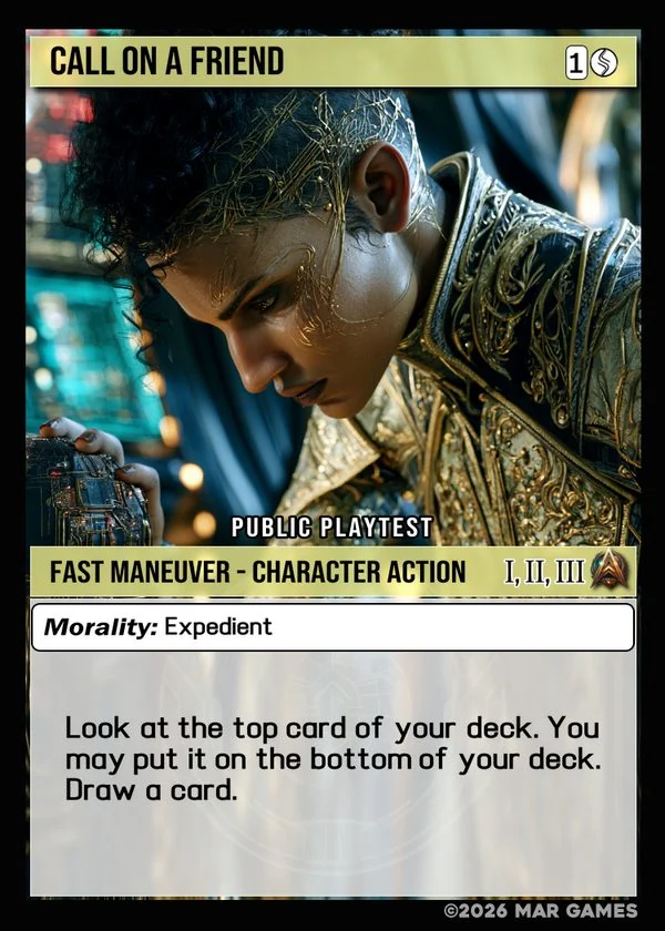 Call ON A Friend card