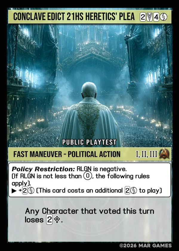 Conclave Edict 21HS Heretics' Plea card