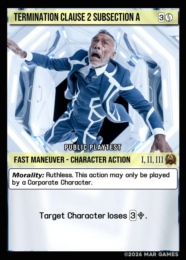Termination Clause 2 Subsection A card