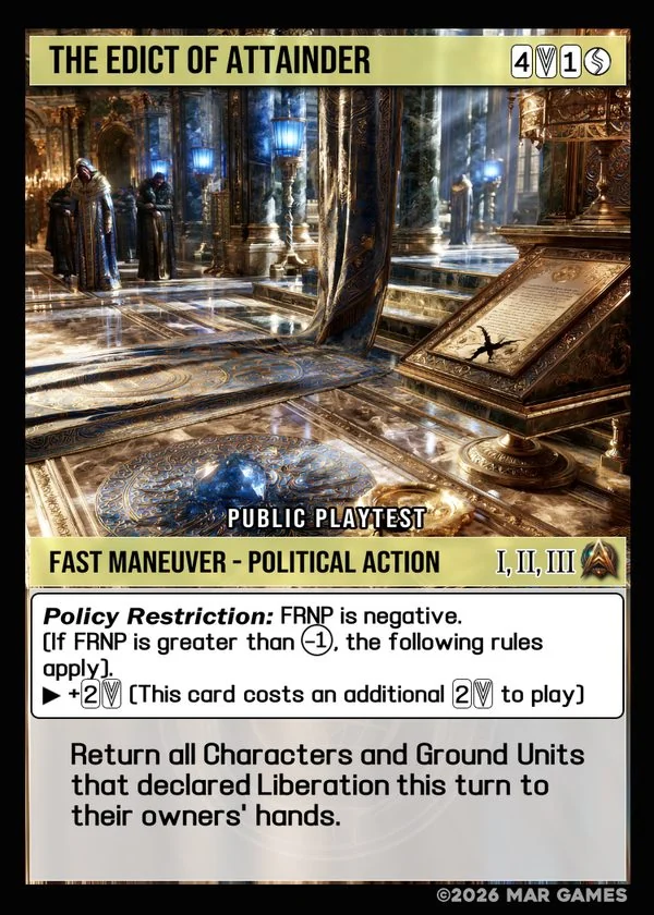 The Edict of Attainder card