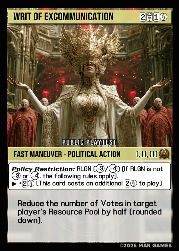 Writ of Excommunication card