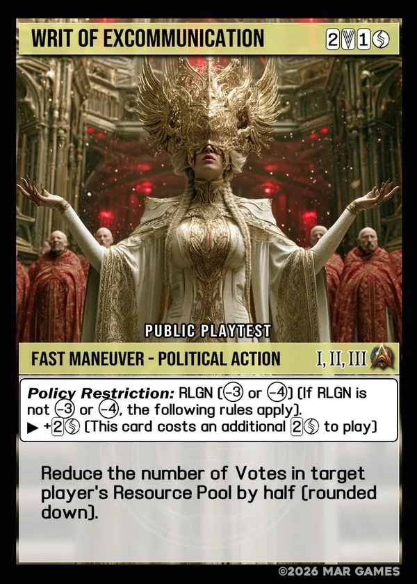 Writ of Excommunication card