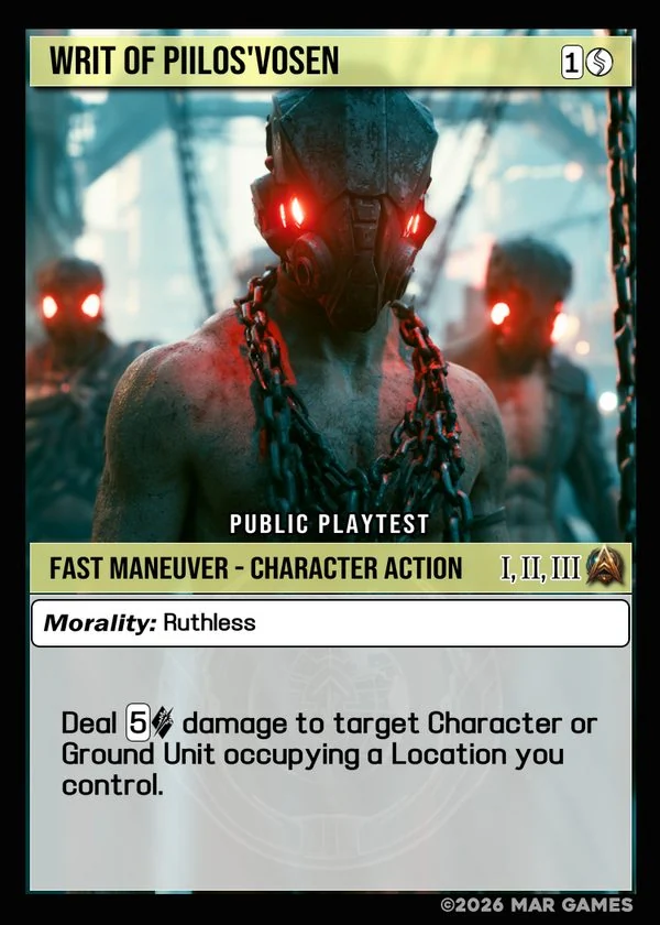 Writ of Piilos'vosen card