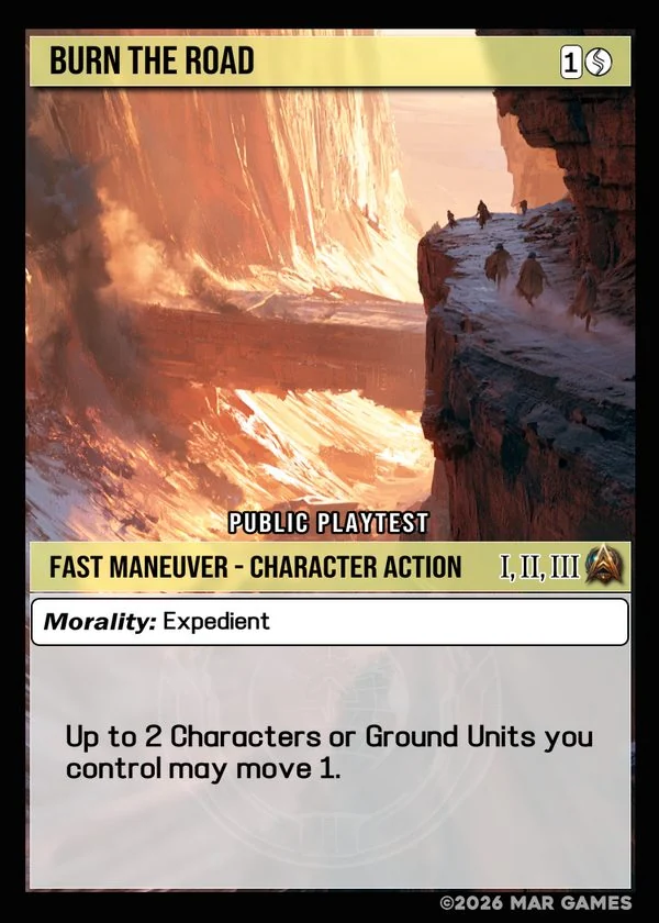 Burn the Road card