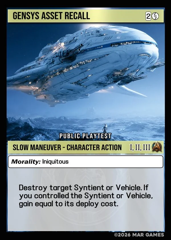 GENSYS Asset Recall card